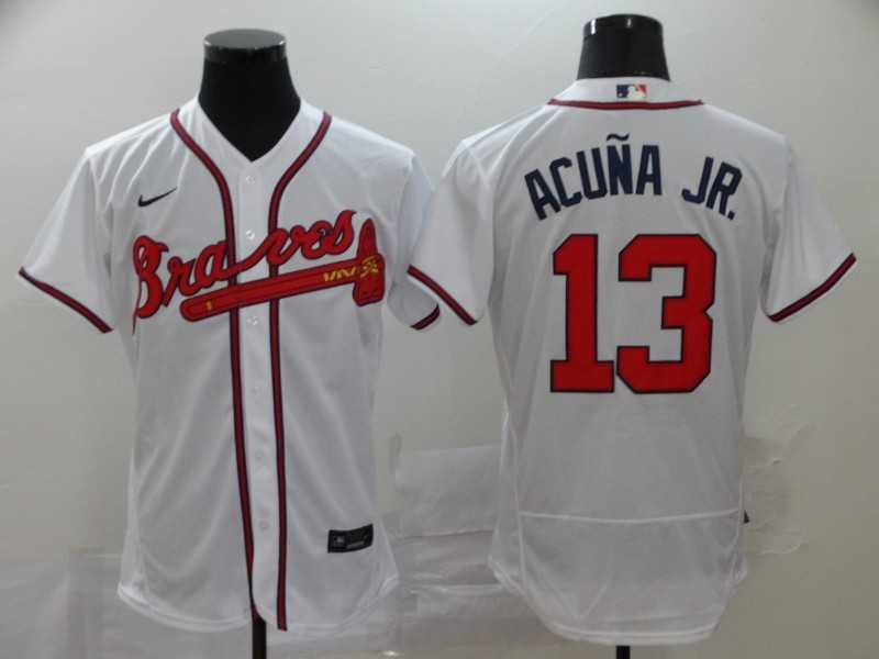 Braves 13 Ronald Acuna Jr. White 2020 Nike Flexbase Jersey,We sell and wholesale Braves 13 Ronald Acuna Jr. White 2020 Nike Flexbase Jersey on line form chian!